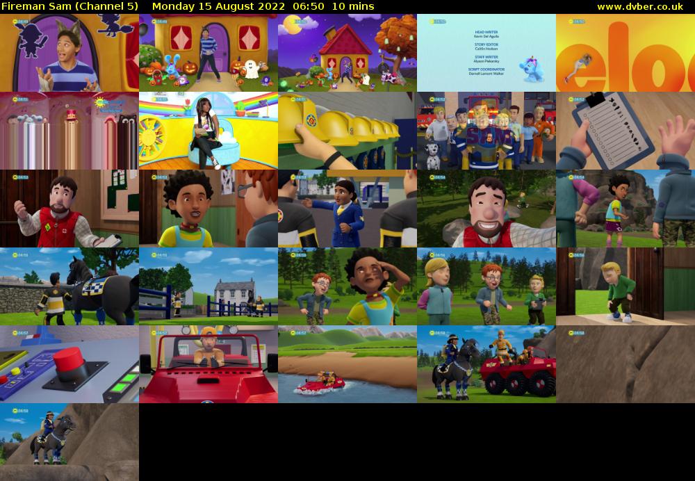 Fireman Sam (Channel 5) Monday 15 August 2022 06:50 - 07:00