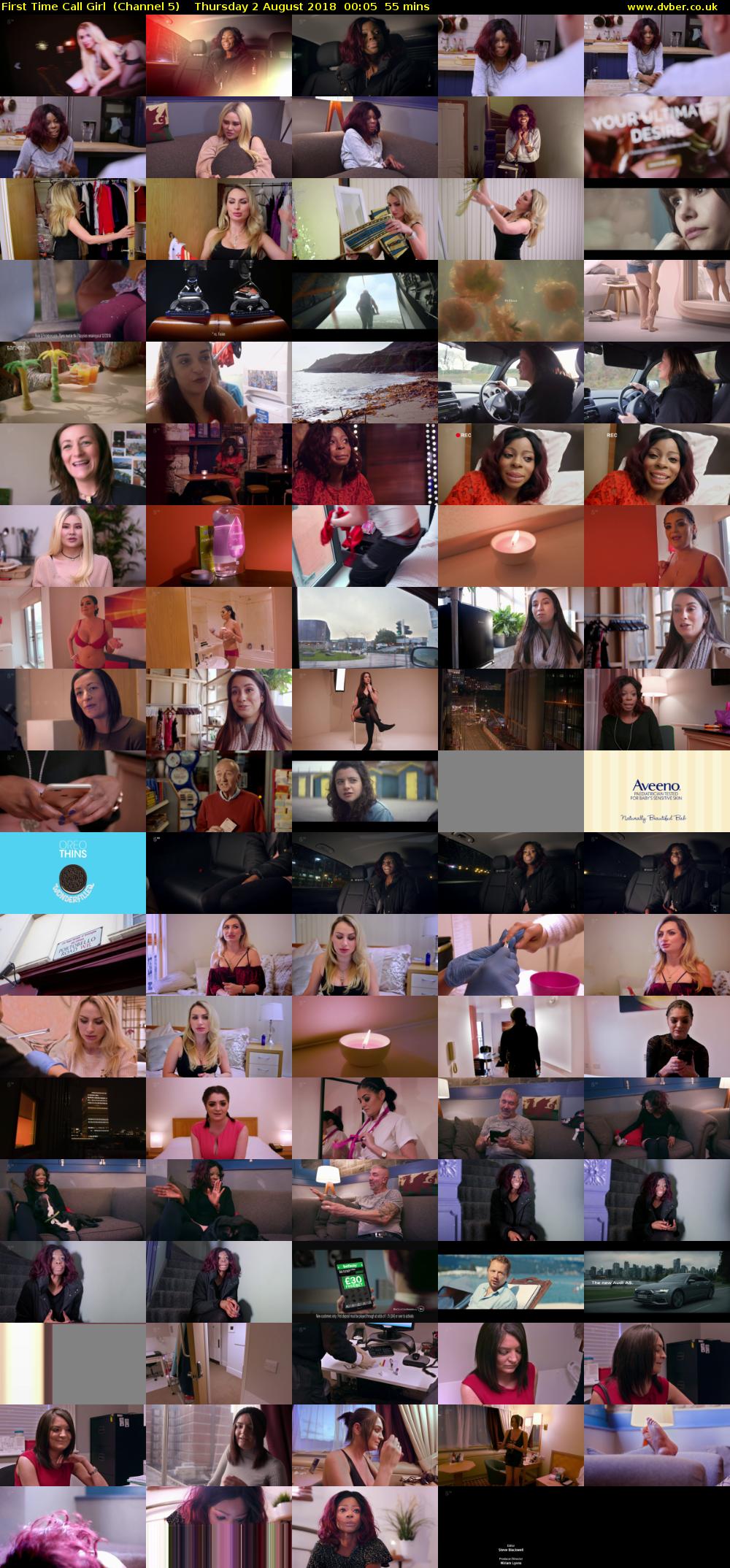 First Time Call Girl  (Channel 5) Thursday 2 August 2018 00:05 - 01:00