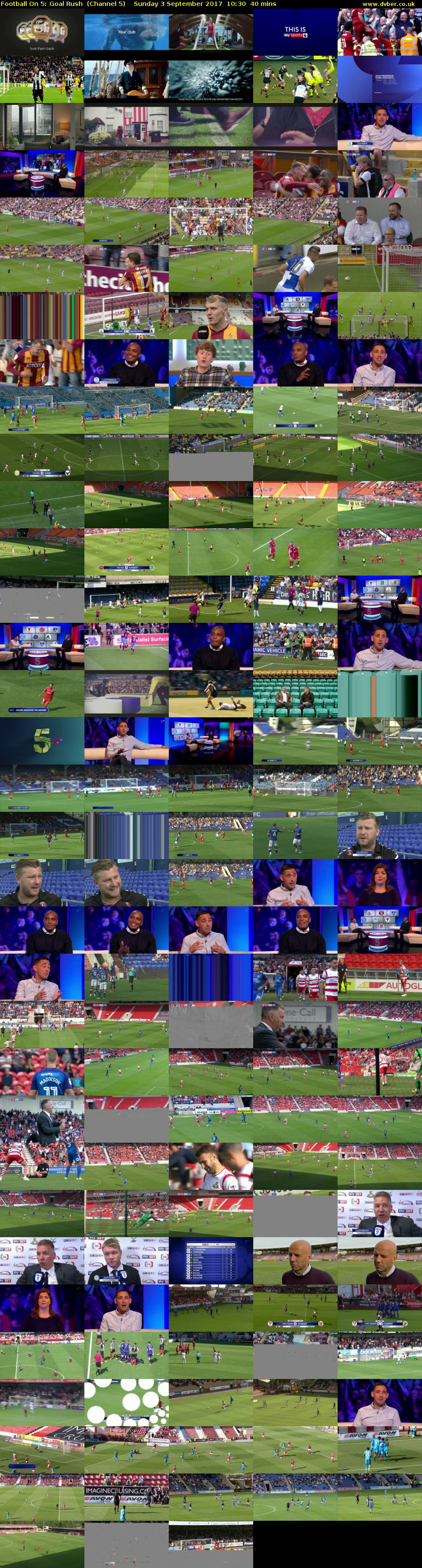 Football On 5: Goal Rush  (Channel 5) Sunday 3 September 2017 10:30 - 11:10