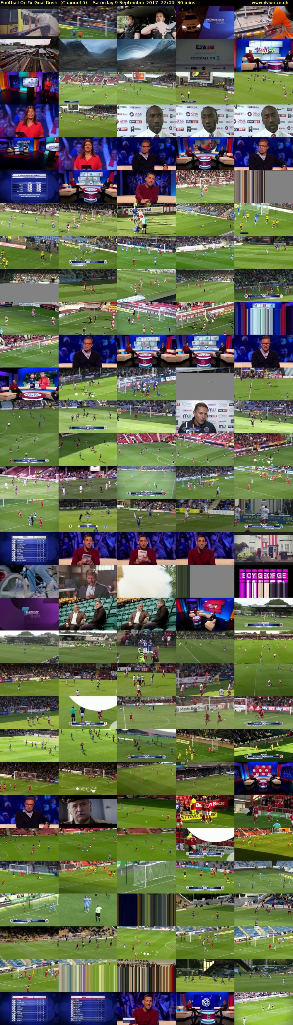 Football On 5: Goal Rush  (Channel 5) Saturday 9 September 2017 22:00 - 22:30