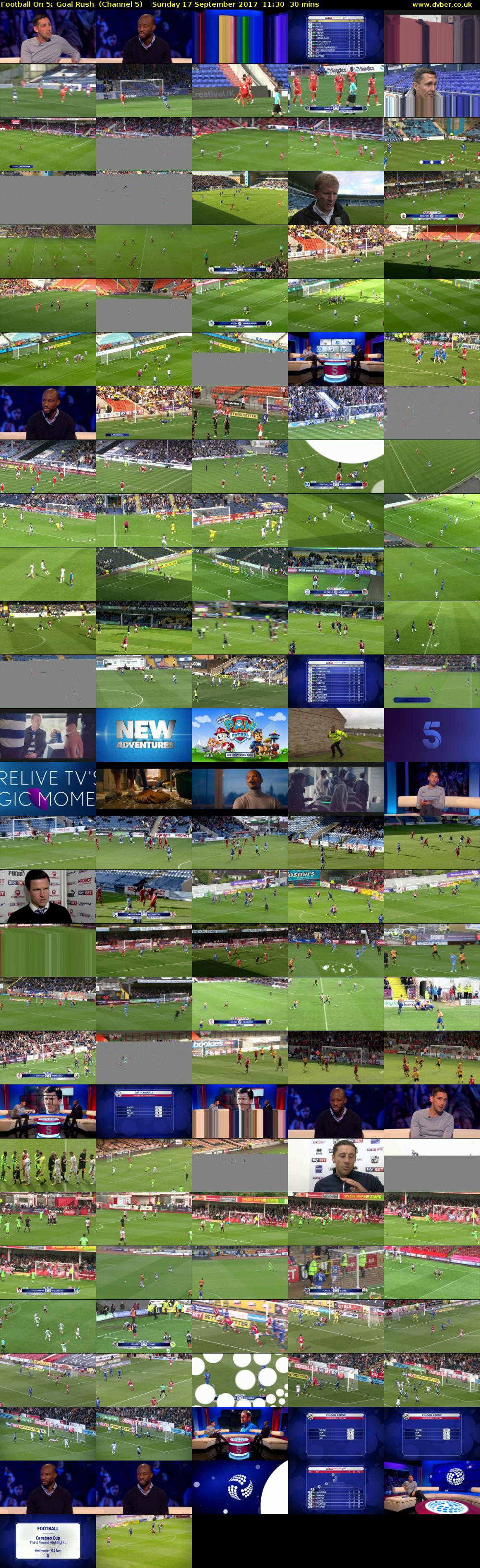 Football On 5: Goal Rush  (Channel 5) Sunday 17 September 2017 11:30 - 12:00