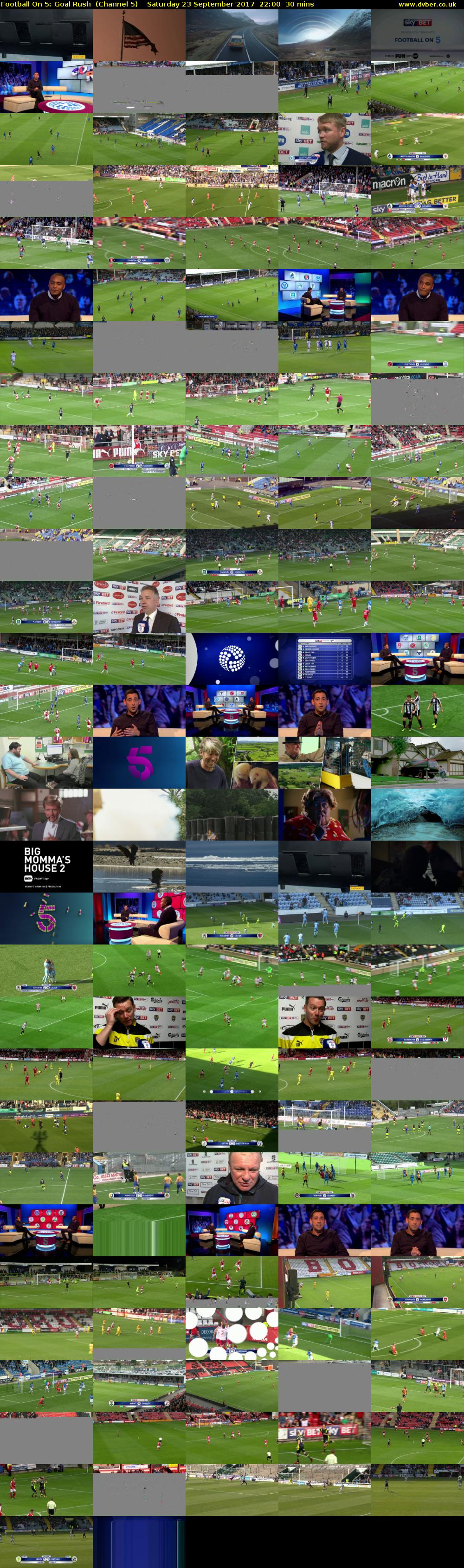 Football On 5: Goal Rush  (Channel 5) Saturday 23 September 2017 22:00 - 22:30