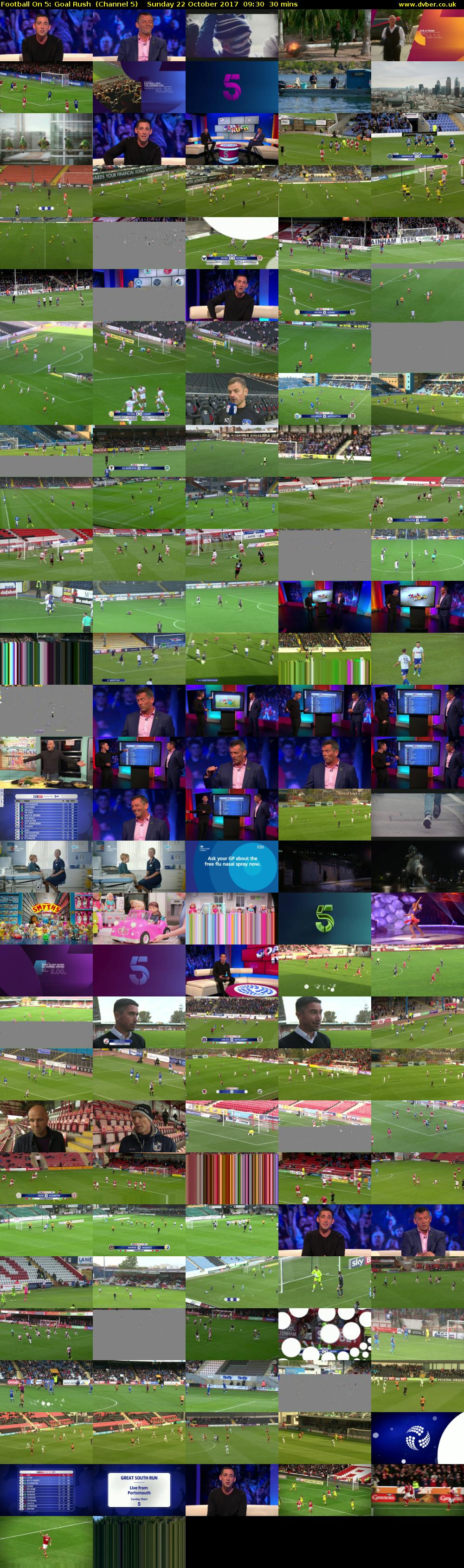 Football On 5: Goal Rush  (Channel 5) Sunday 22 October 2017 09:30 - 10:00