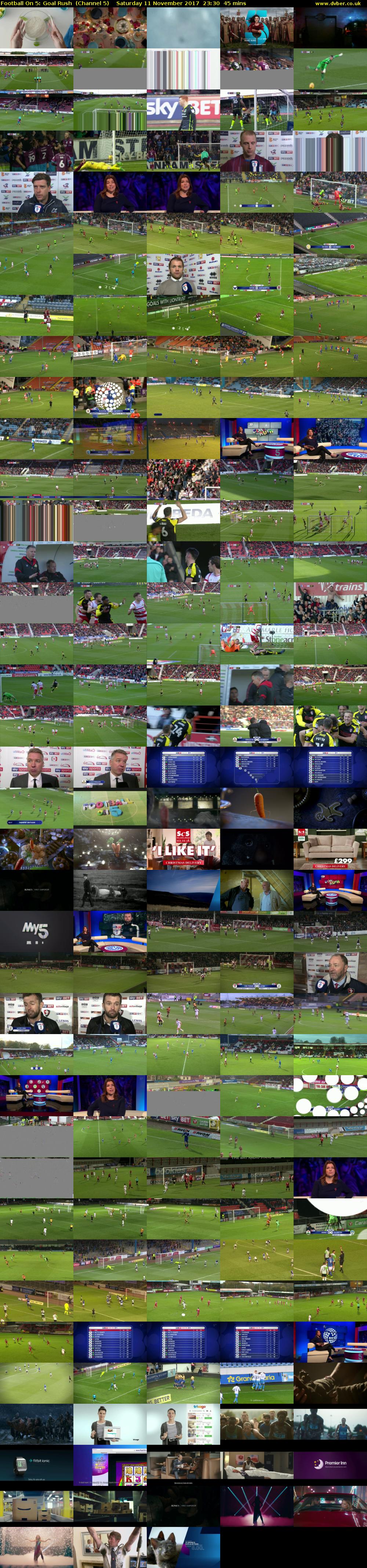 Football On 5: Goal Rush  (Channel 5) Saturday 11 November 2017 23:30 - 00:15