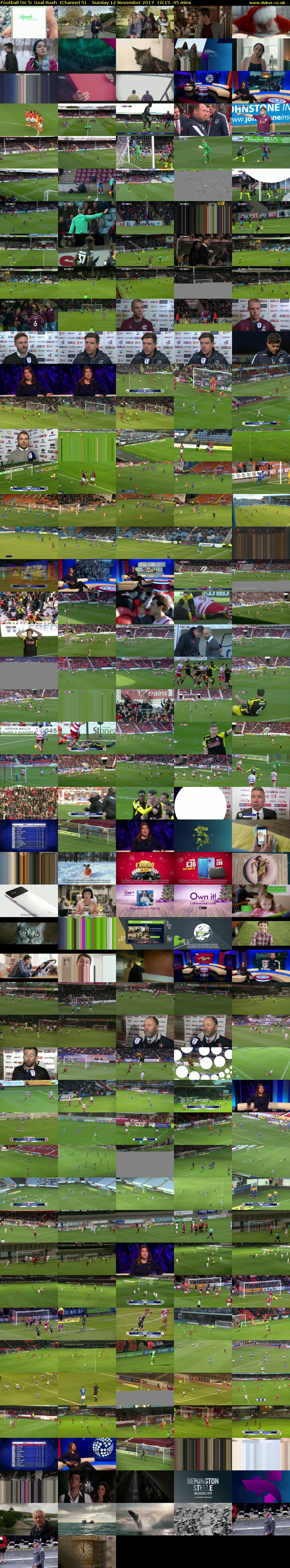Football On 5: Goal Rush  (Channel 5) Sunday 12 November 2017 10:15 - 11:00