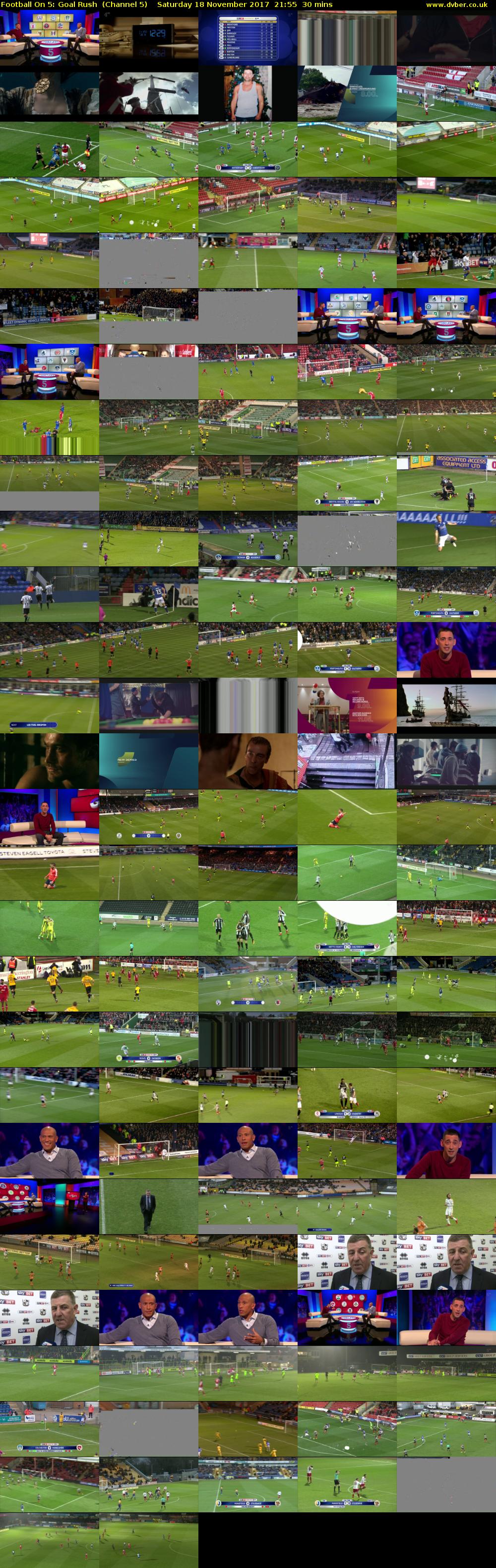 Football On 5: Goal Rush  (Channel 5) Saturday 18 November 2017 21:55 - 22:25