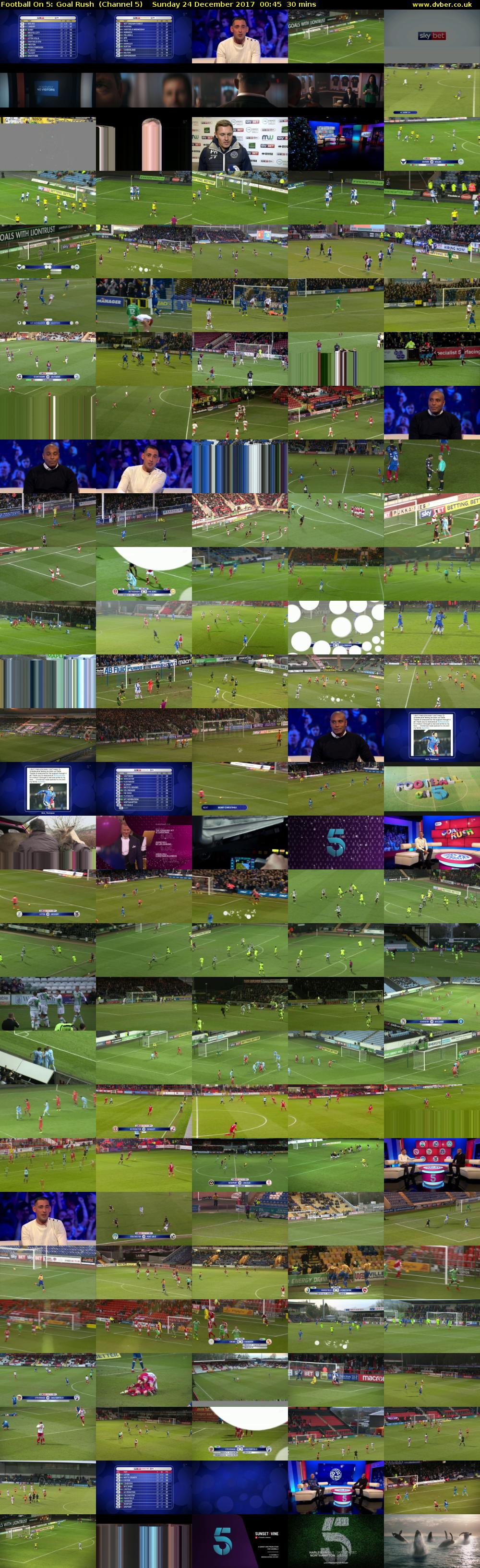 Football On 5: Goal Rush  (Channel 5) Sunday 24 December 2017 00:45 - 01:15