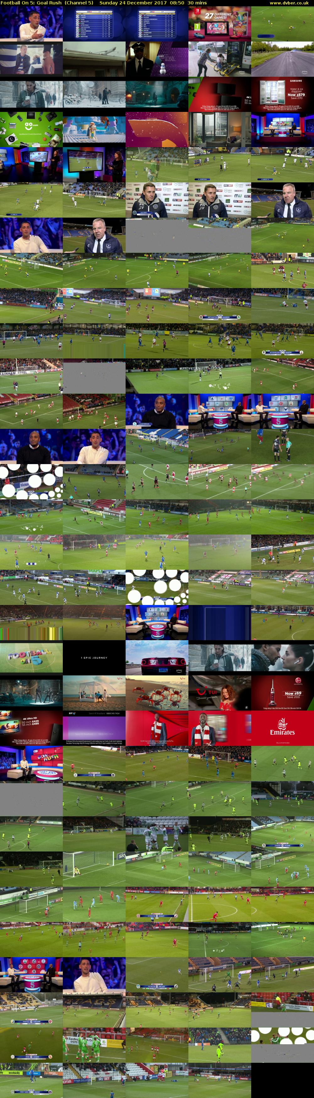 Football On 5: Goal Rush  (Channel 5) Sunday 24 December 2017 08:50 - 09:20