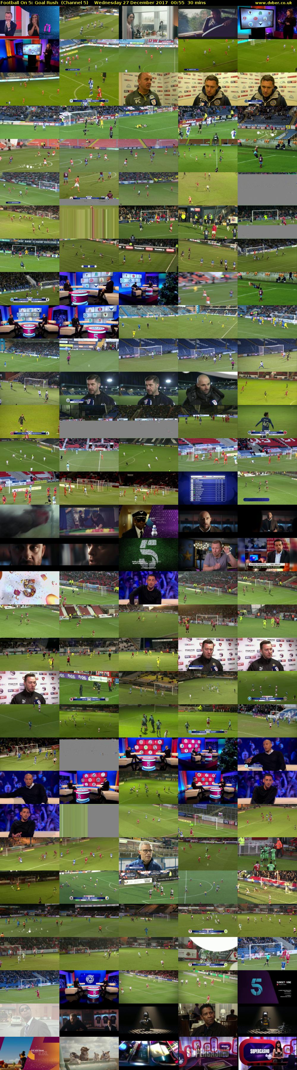 Football On 5: Goal Rush  (Channel 5) Wednesday 27 December 2017 00:55 - 01:25