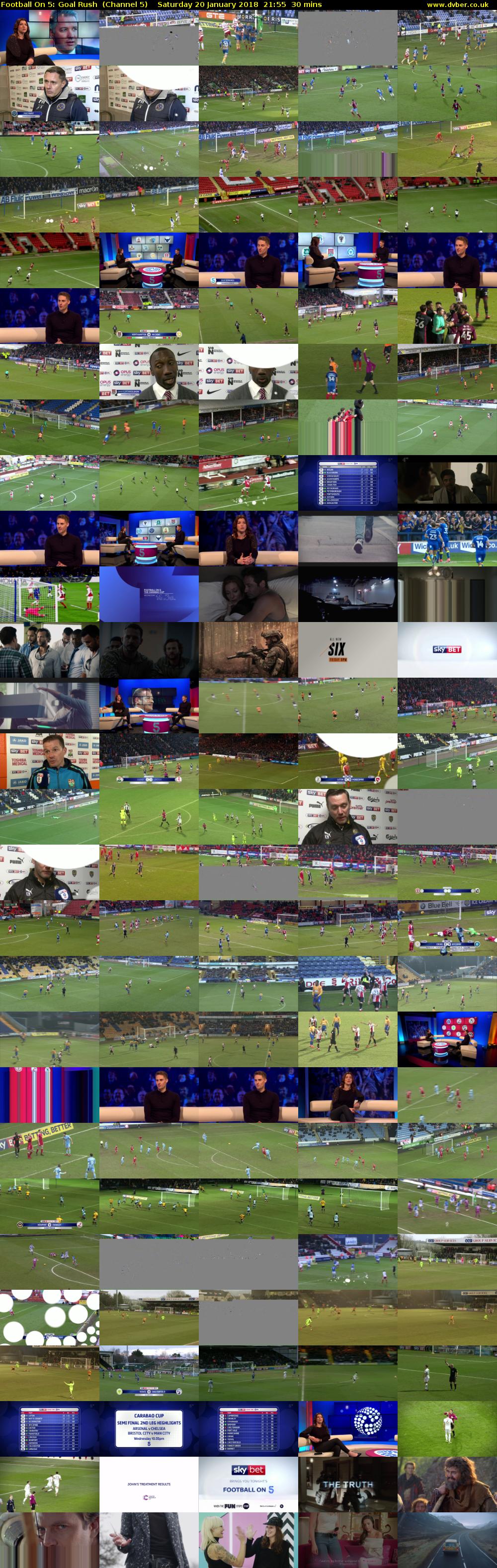 Football On 5: Goal Rush  (Channel 5) Saturday 20 January 2018 21:55 - 22:25