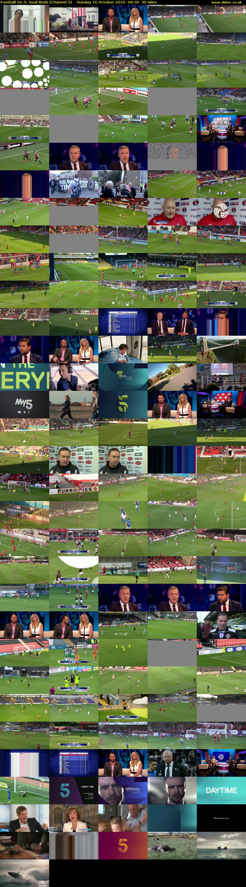 Football On 5: Goal Rush (Channel 5) Sunday 16 October 2016 09:30 - 10:00
