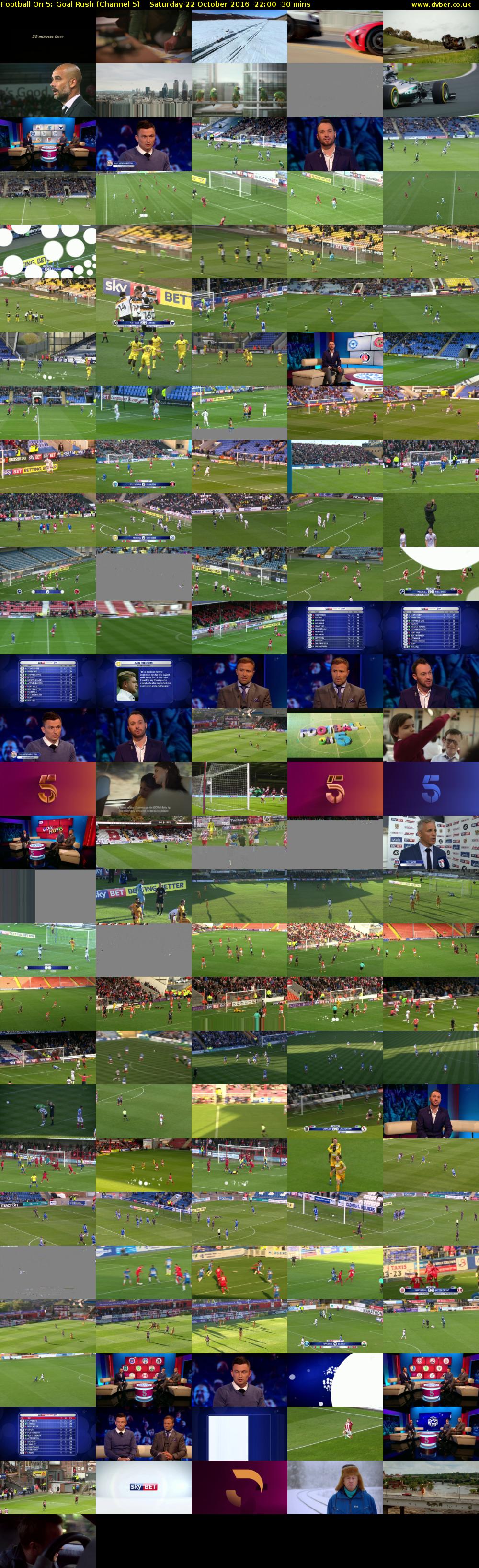 Football On 5: Goal Rush (Channel 5) Saturday 22 October 2016 22:00 - 22:30