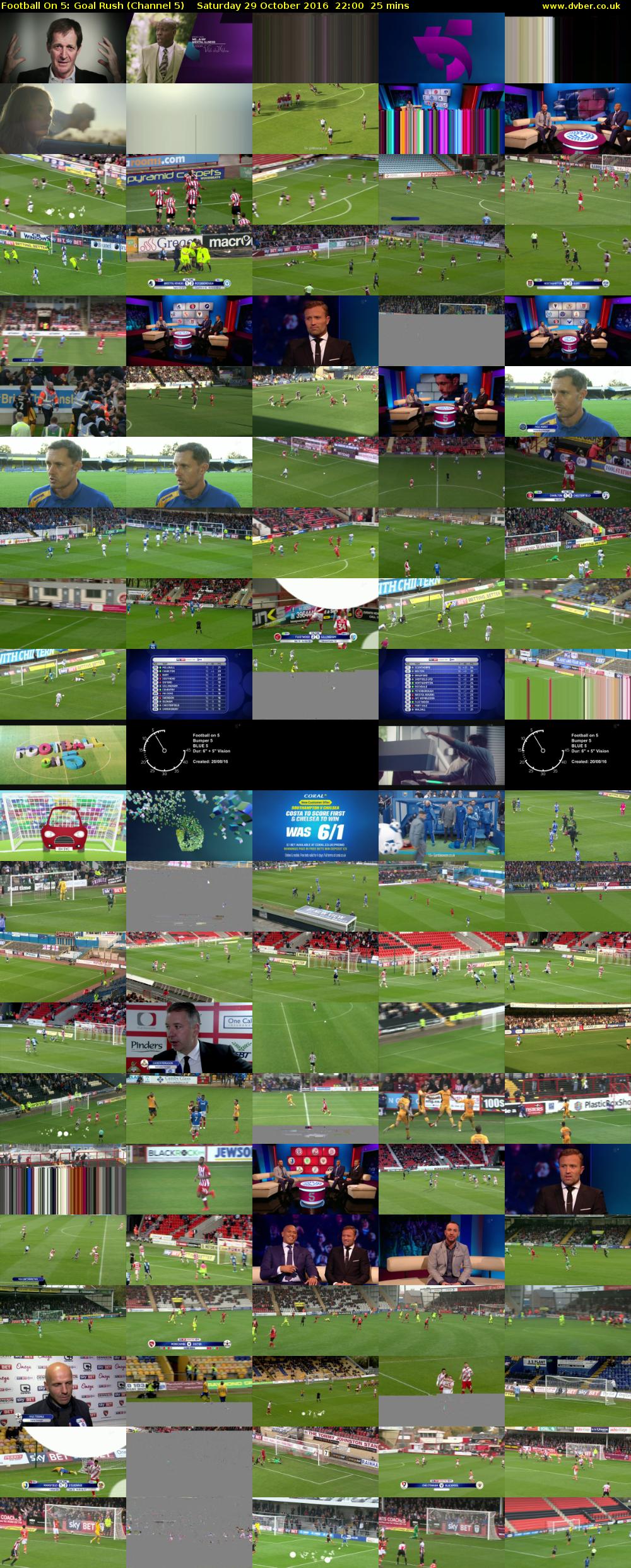 Football On 5: Goal Rush (Channel 5) Saturday 29 October 2016 22:00 - 22:25