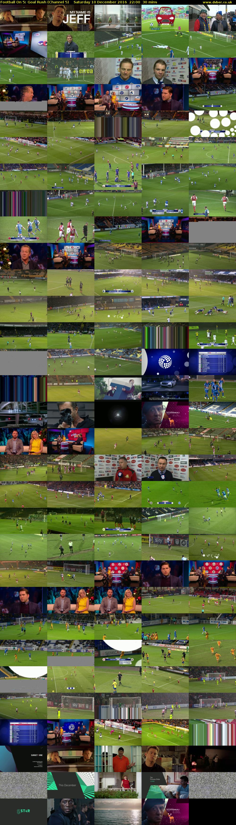 Football On 5: Goal Rush (Channel 5) Saturday 10 December 2016 22:00 - 22:30