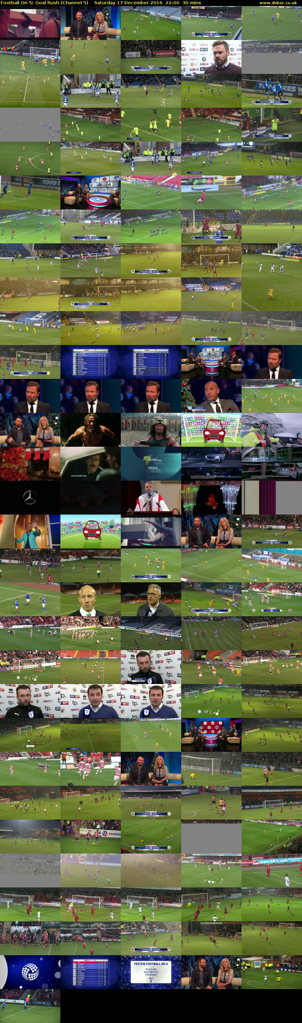 Football On 5: Goal Rush (Channel 5) Saturday 17 December 2016 22:00 - 22:30