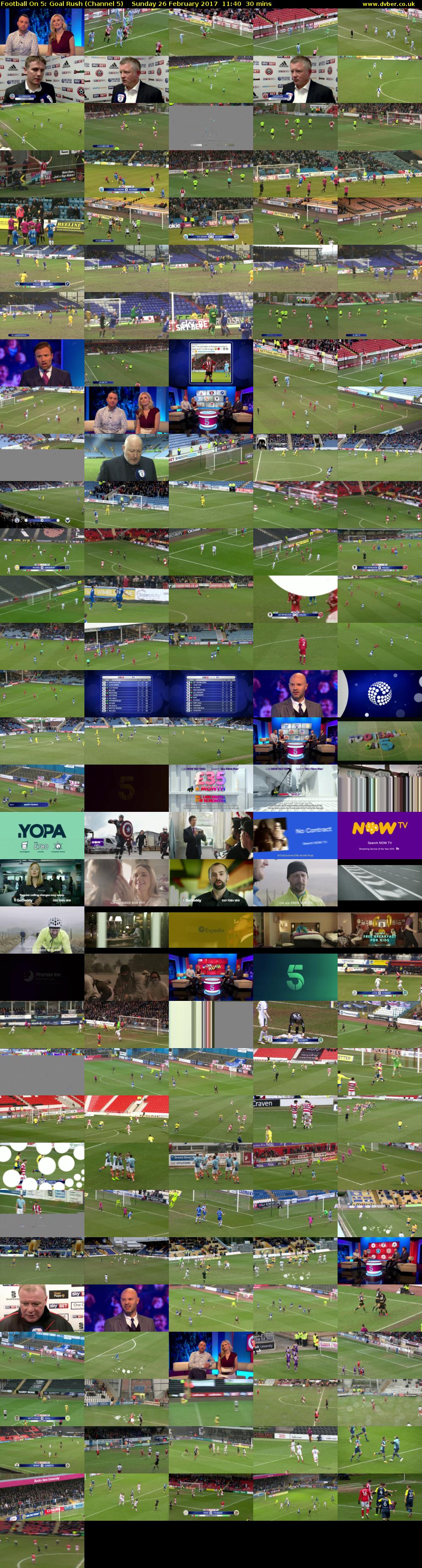Football On 5: Goal Rush (Channel 5) Sunday 26 February 2017 11:40 - 12:10