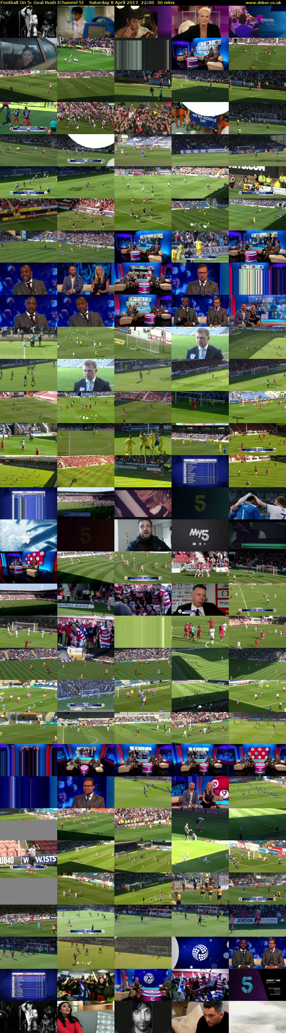 Football On 5: Goal Rush (Channel 5) Saturday 8 April 2017 22:00 - 22:30