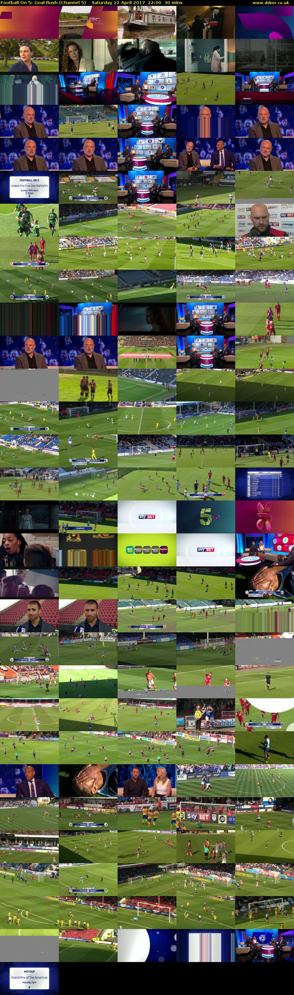 Football On 5: Goal Rush (Channel 5) Saturday 22 April 2017 22:00 - 22:30