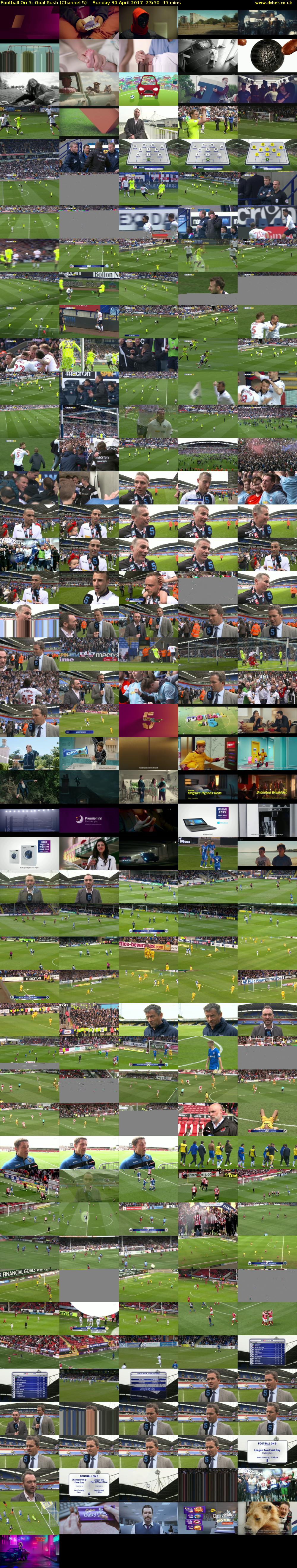 Football On 5: Goal Rush (Channel 5) Sunday 30 April 2017 23:50 - 00:35