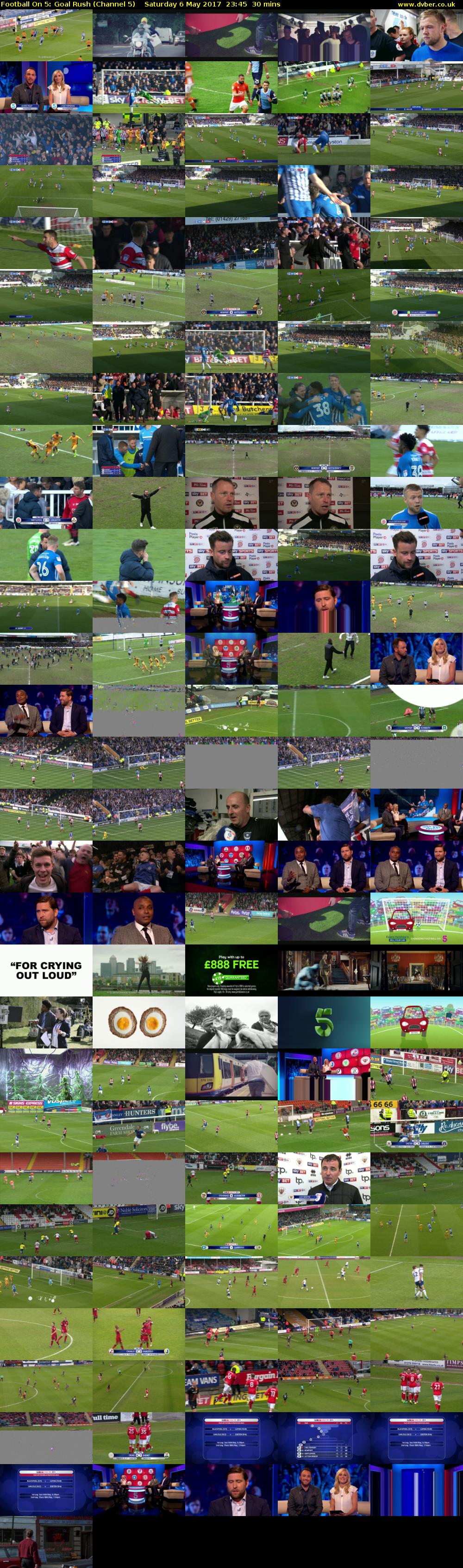 Football On 5: Goal Rush (Channel 5) Saturday 6 May 2017 23:45 - 00:15