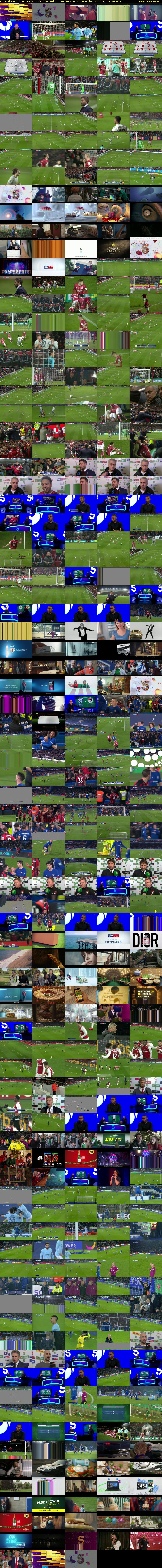 Football On 5: The Carabao Cup  (Channel 5) Wednesday 20 December 2017 22:55 - 00:15