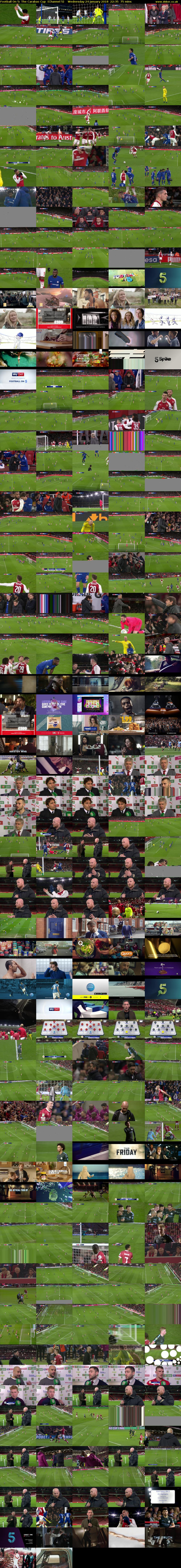 Football On 5: The Carabao Cup  (Channel 5) Wednesday 24 January 2018 22:35 - 23:50