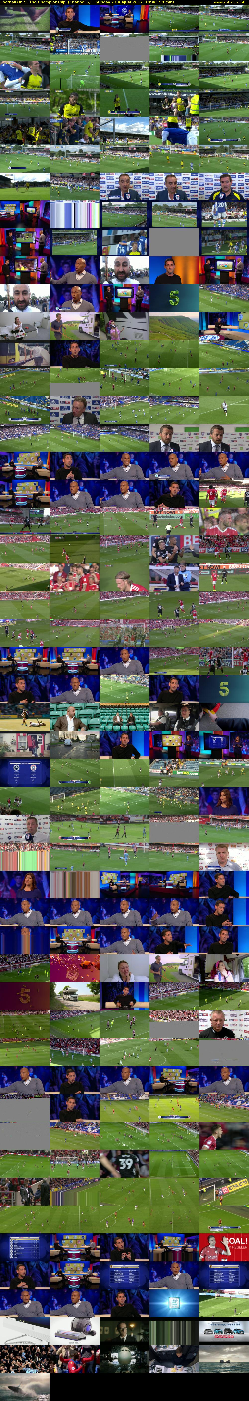 Football On 5: The Championship  (Channel 5) Sunday 27 August 2017 10:40 - 11:30