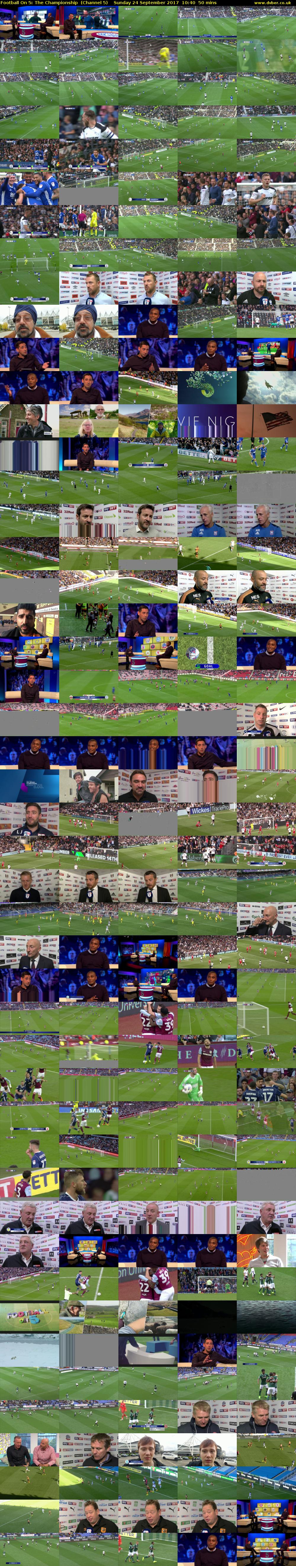 Football On 5: The Championship  (Channel 5) Sunday 24 September 2017 10:40 - 11:30