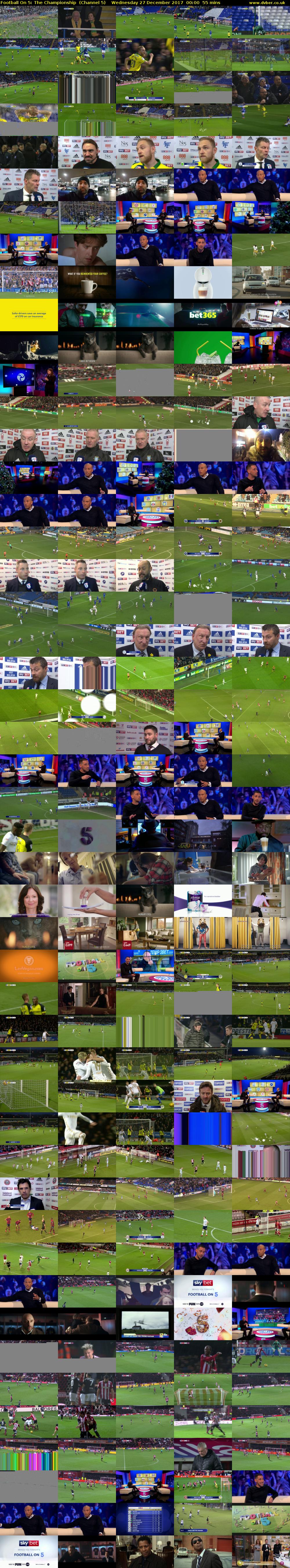 Football On 5: The Championship  (Channel 5) Wednesday 27 December 2017 00:00 - 00:55
