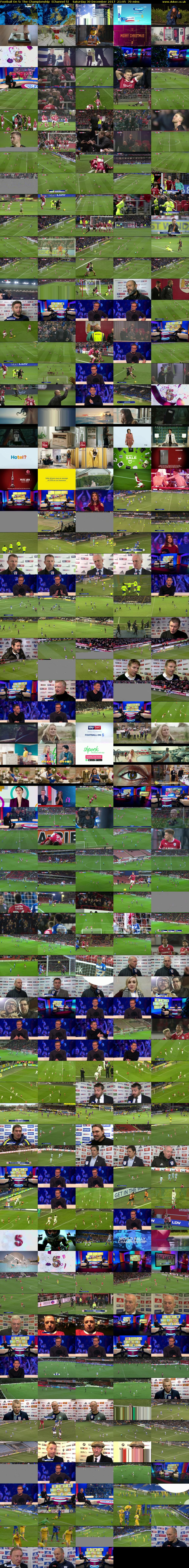 Football On 5: The Championship  (Channel 5) Saturday 30 December 2017 21:05 - 22:15