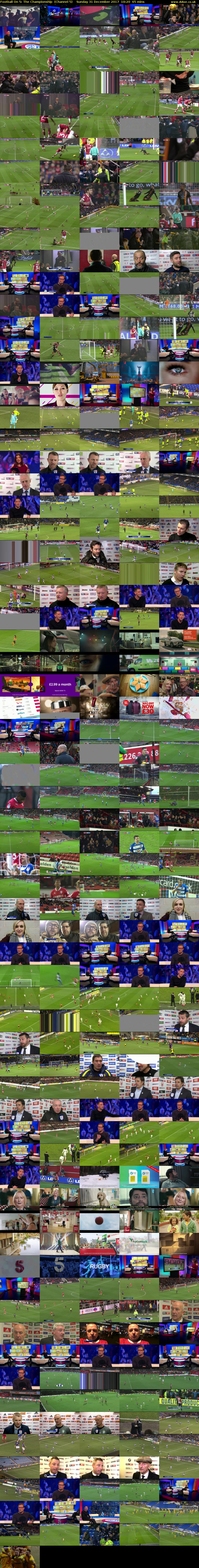Football On 5: The Championship  (Channel 5) Sunday 31 December 2017 10:20 - 11:25