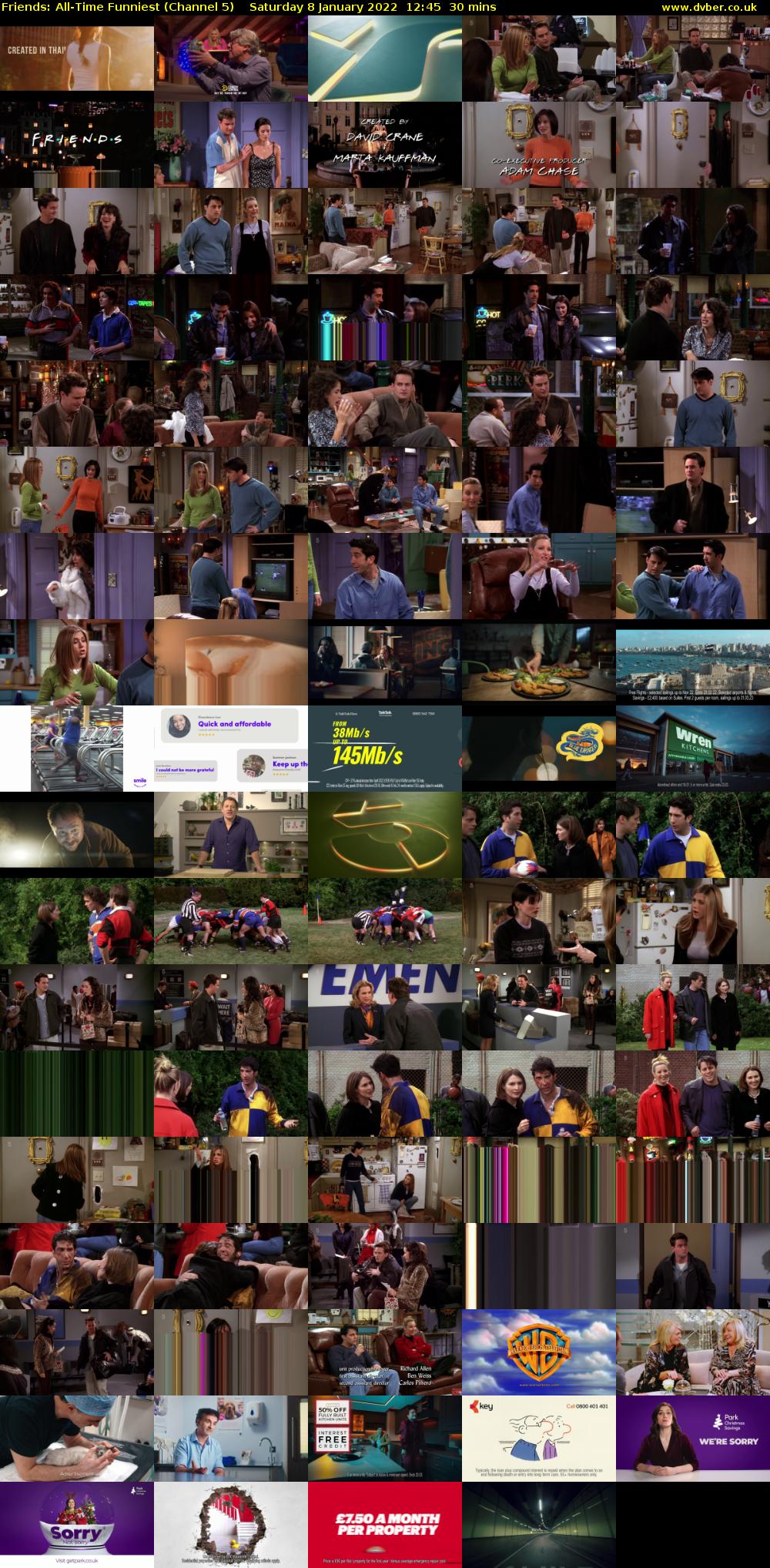 Friends: All-Time Funniest (Channel 5) Saturday 8 January 2022 12:45 - 13:15