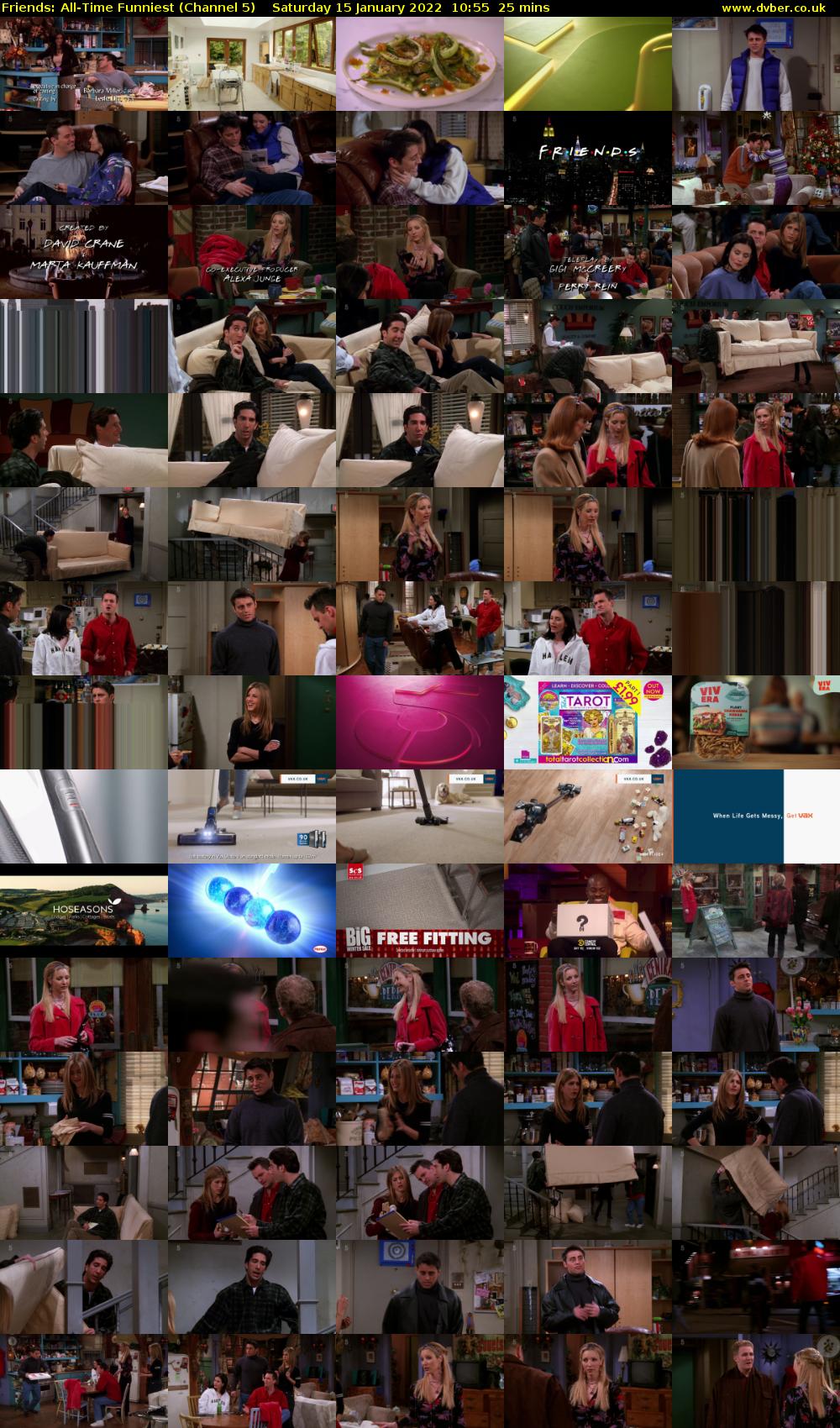 Friends: All-Time Funniest (Channel 5) Saturday 15 January 2022 10:55 - 11:20