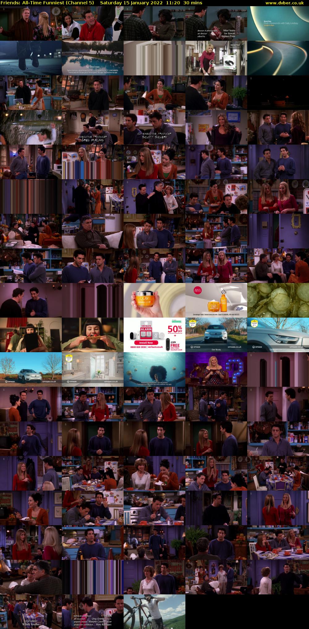 Friends: All-Time Funniest (Channel 5) Saturday 15 January 2022 11:20 - 11:50