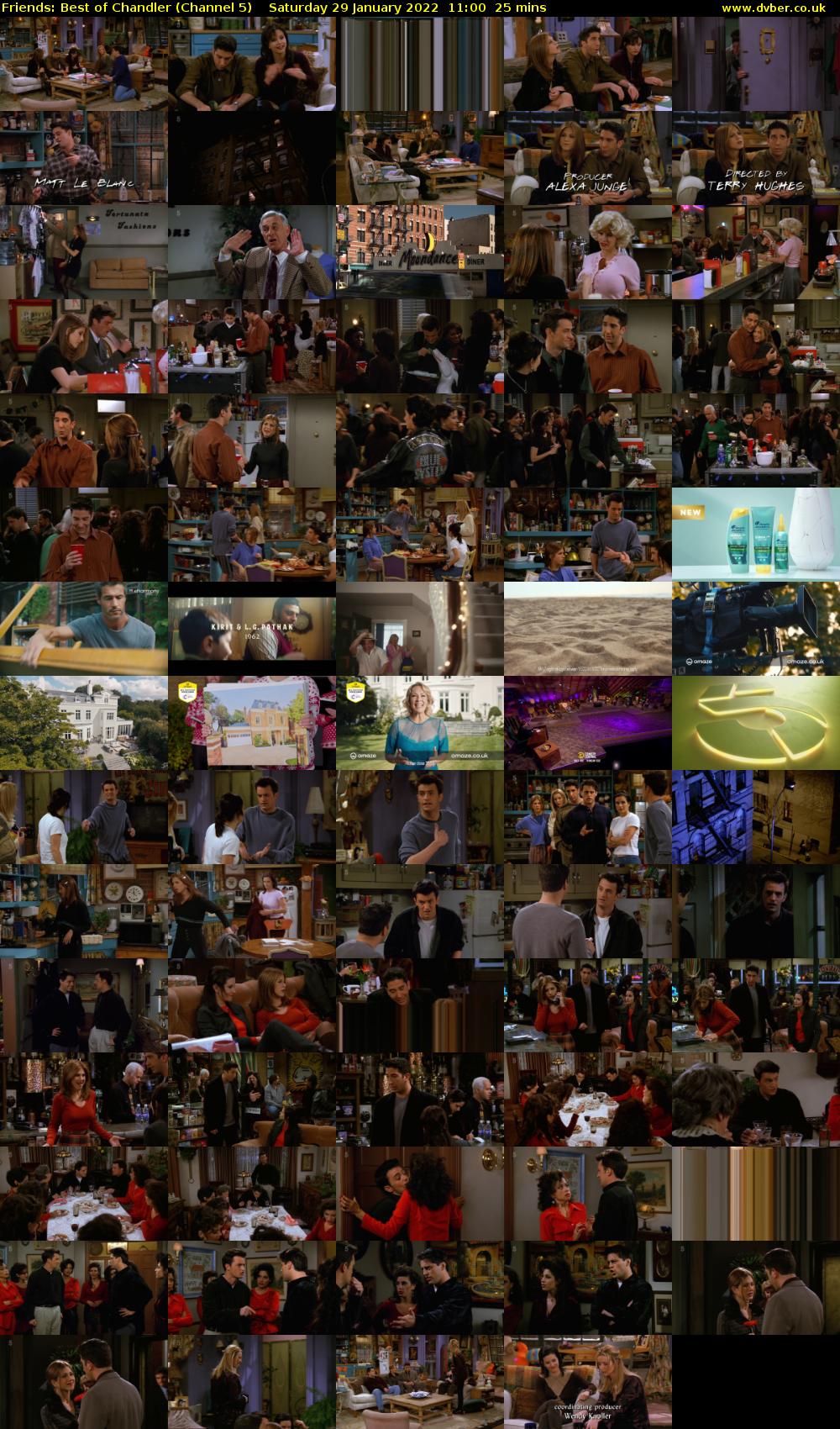 Friends: Best of Chandler (Channel 5) Saturday 29 January 2022 11:00 - 11:25