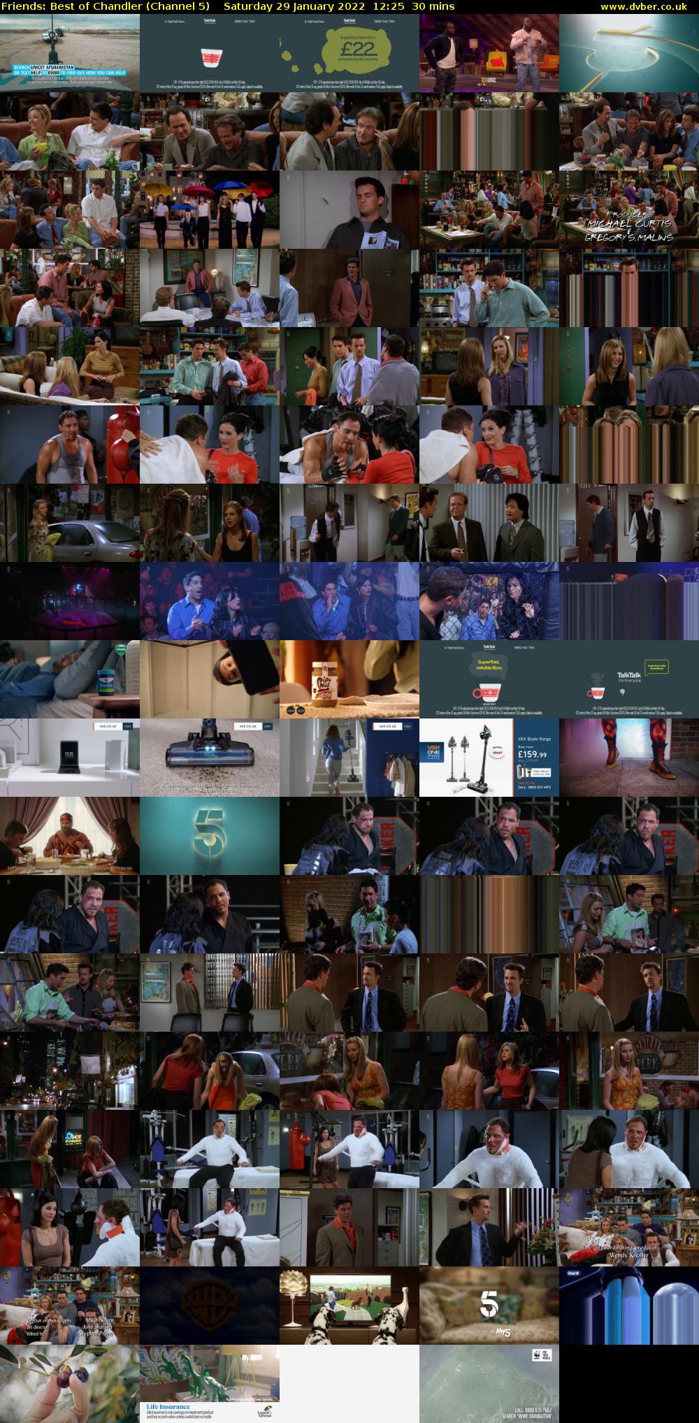 Friends: Best of Chandler (Channel 5) Saturday 29 January 2022 12:25 - 12:55