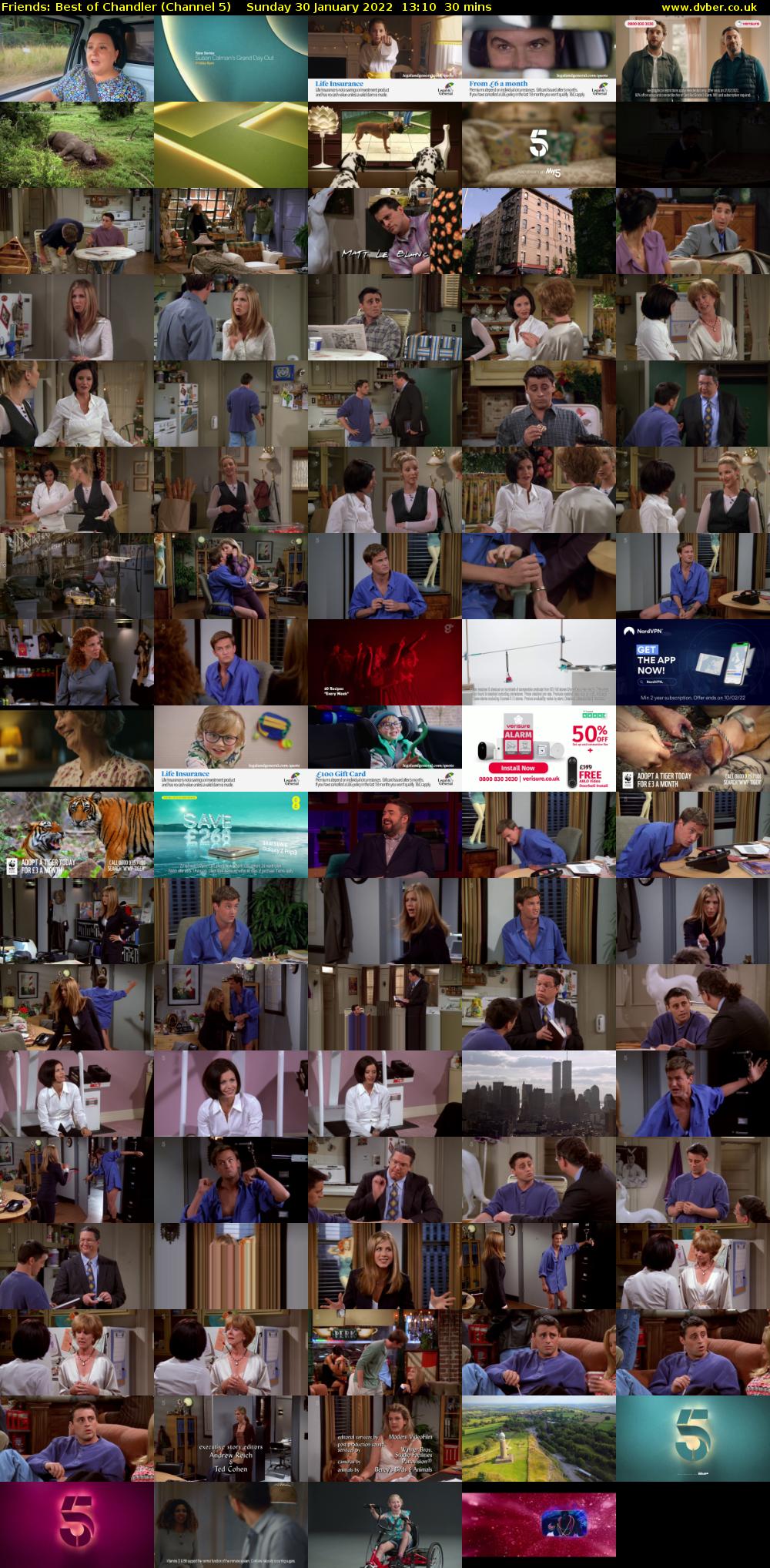 Friends: Best of Chandler (Channel 5) Sunday 30 January 2022 13:10 - 13:40