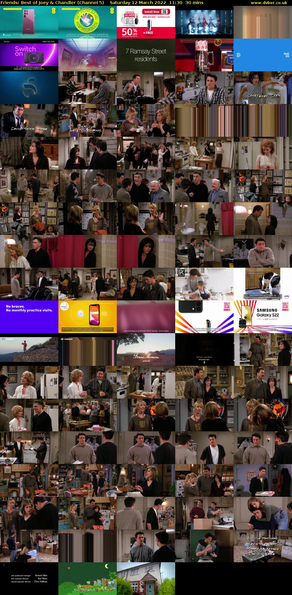 Friends: Best of Joey & Chandler (Channel 5) Saturday 12 March 2022 11:30 - 12:00
