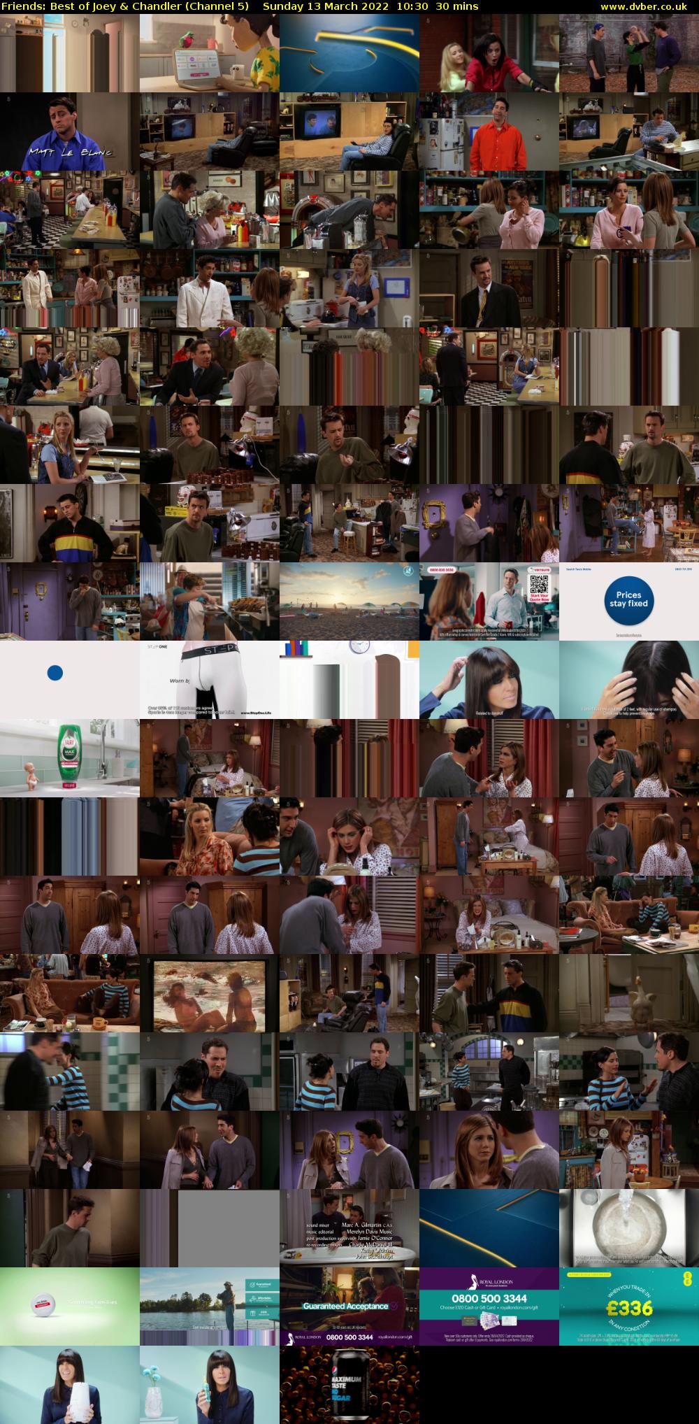Friends: Best of Joey & Chandler (Channel 5) Sunday 13 March 2022 10:30 - 11:00