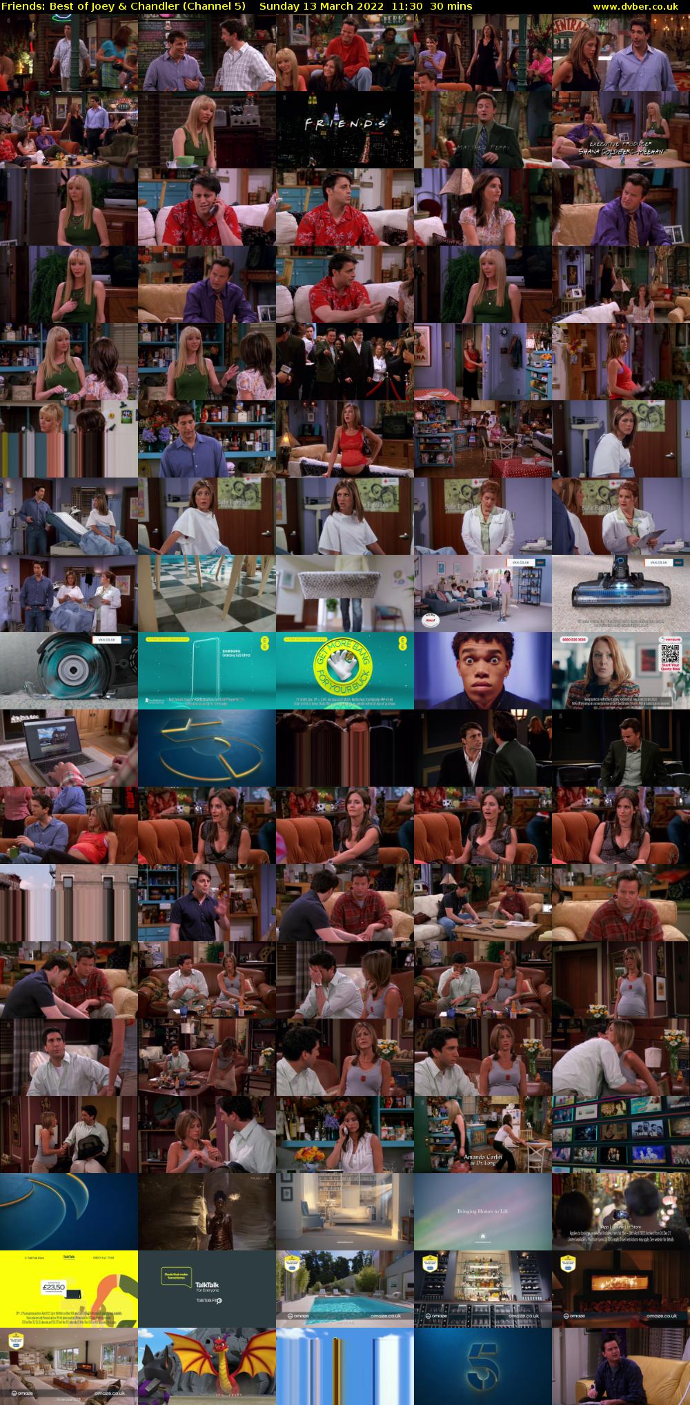 Friends: Best of Joey & Chandler (Channel 5) Sunday 13 March 2022 11:30 - 12:00