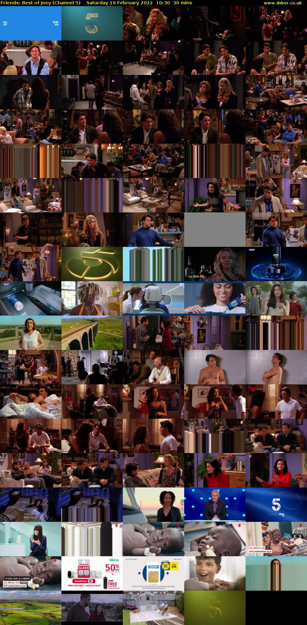 Friends: Best of Joey (Channel 5) Saturday 19 February 2022 10:30 - 11:00