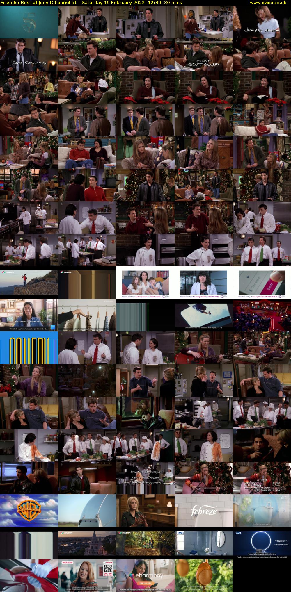 Friends: Best of Joey (Channel 5) Saturday 19 February 2022 12:30 - 13:00