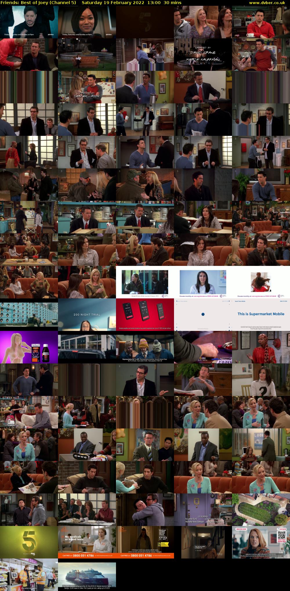 Friends: Best of Joey (Channel 5) Saturday 19 February 2022 13:00 - 13:30