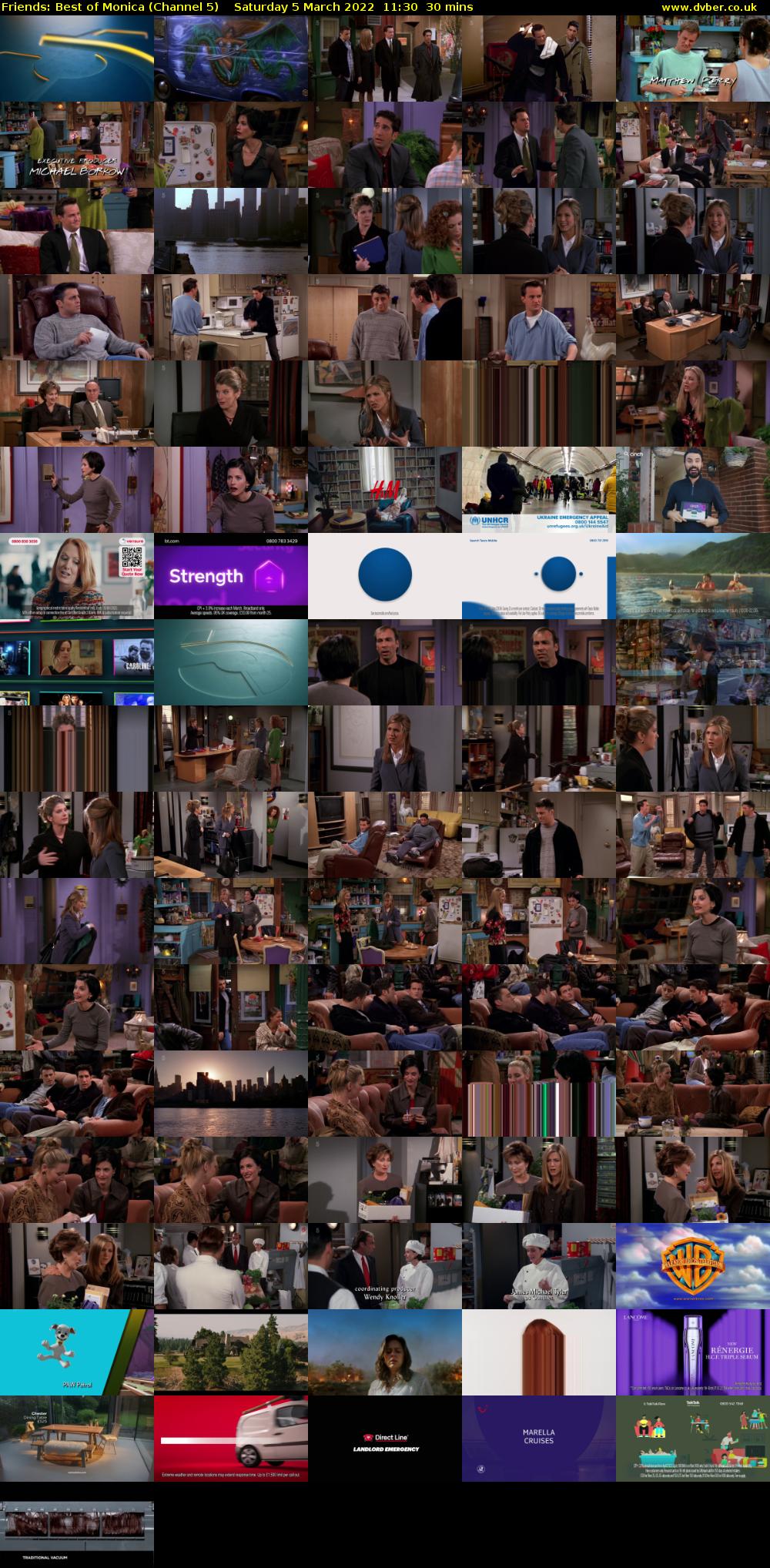 Friends: Best of Monica (Channel 5) Saturday 5 March 2022 11:30 - 12:00