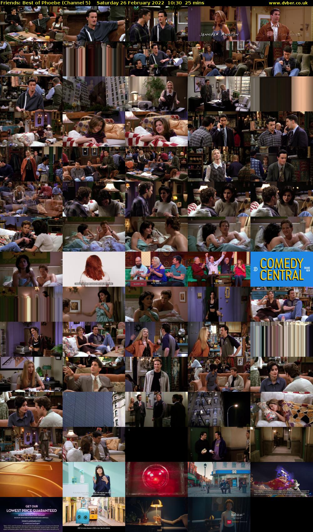Friends: Best of Phoebe (Channel 5) Saturday 26 February 2022 10:30 - 10:55