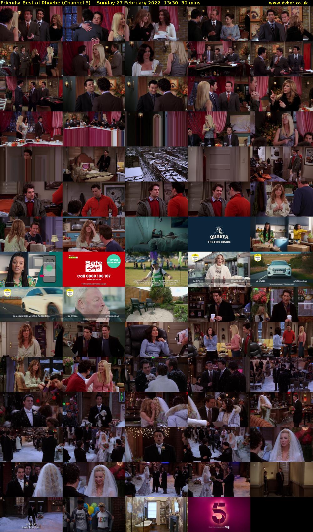Friends: Best of Phoebe (Channel 5) Sunday 27 February 2022 13:30 - 14:00