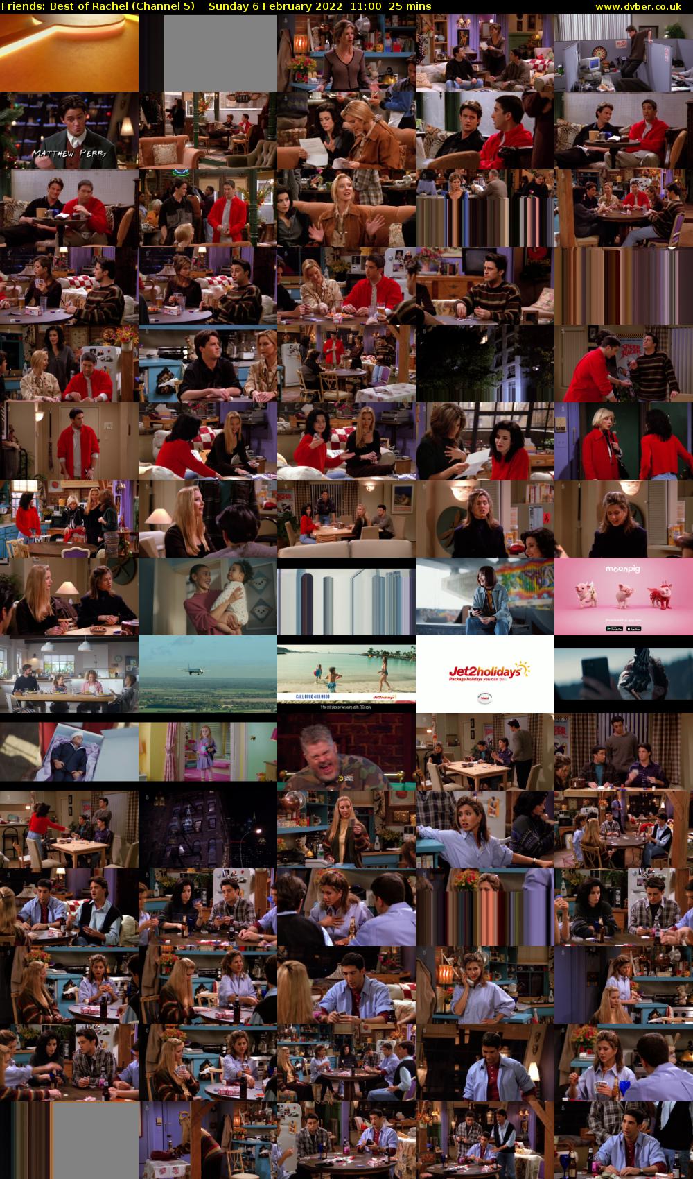 Friends: Best of Rachel (Channel 5) Sunday 6 February 2022 11:00 - 11:25