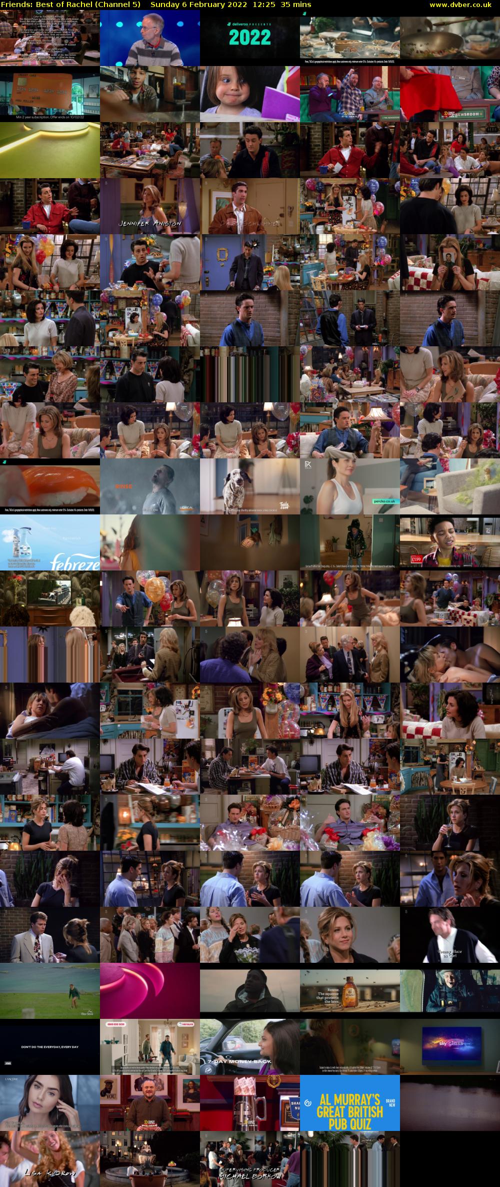 Friends: Best of Rachel (Channel 5) Sunday 6 February 2022 12:25 - 13:00
