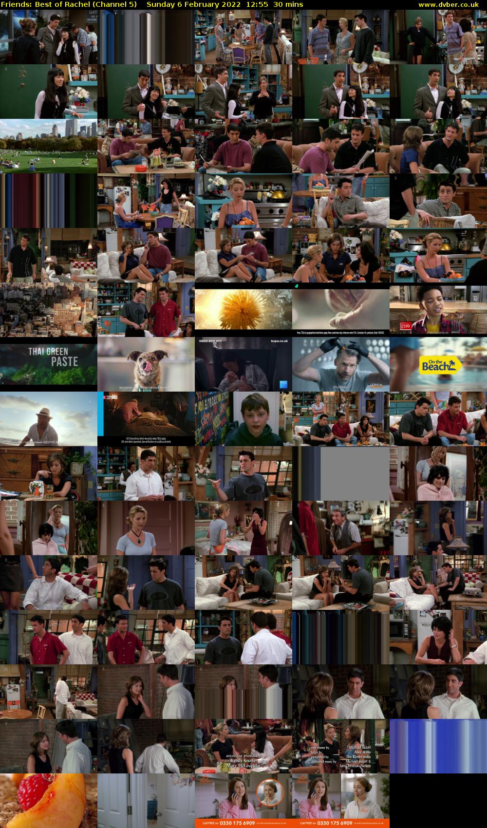 Friends: Best of Rachel (Channel 5) Sunday 6 February 2022 12:55 - 13:25