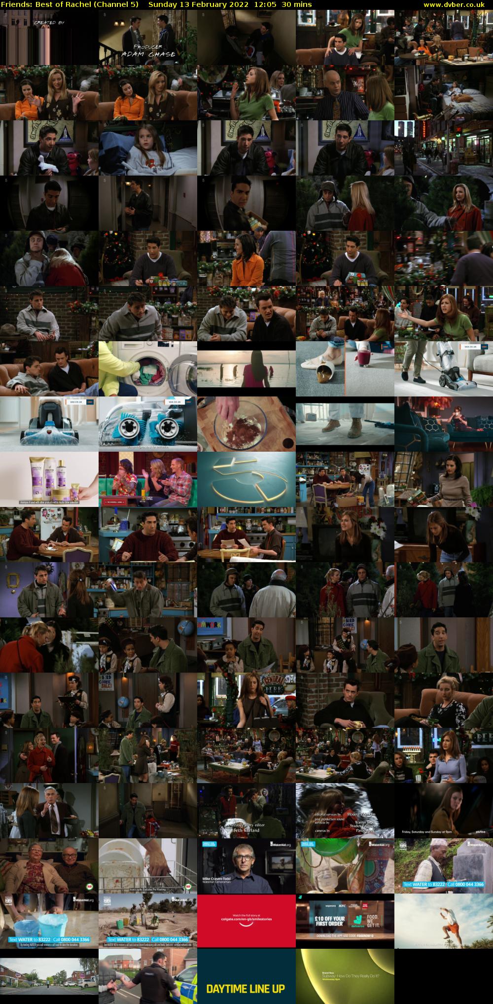 Friends: Best of Rachel (Channel 5) Sunday 13 February 2022 12:05 - 12:35